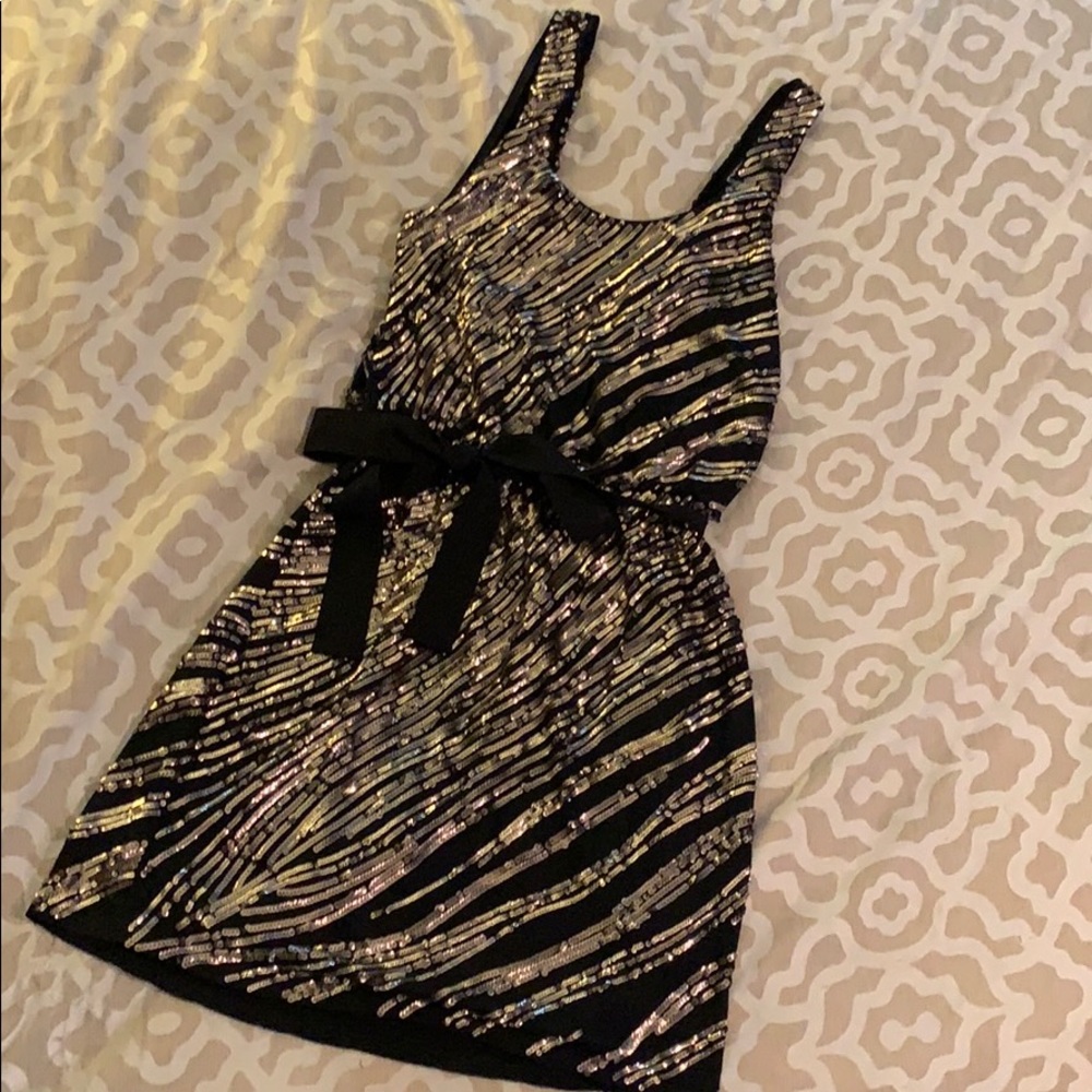 Express Gold Sequined Dress